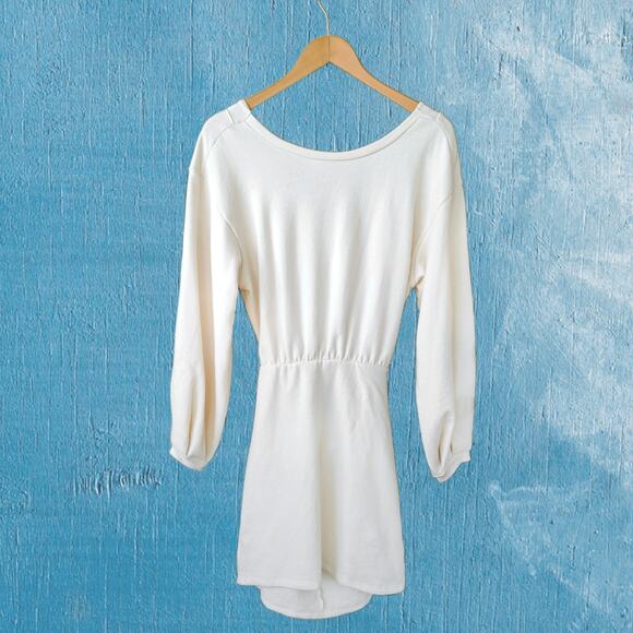 NWT LOVERS & FRIENDS Ada Cutout French Terrry Mini Dress Size Small Ivory - Picture 10 of 14